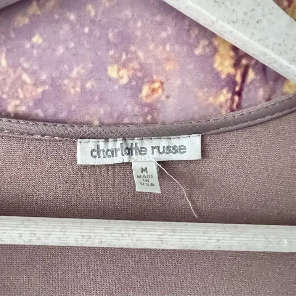5/$30 Charlotte Russe Peplum Open Front Blazer Tan M